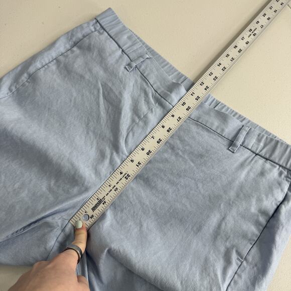 J. Jill Linen Stretch Pants Womens Large Tall Blue Trousers Pull On Coastal Prep - Picture 8 of 12